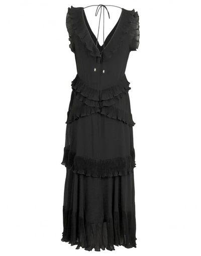 Shop Zimmermann Super Eight Frilled Midi Dress In Black