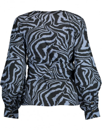 Shop Ganni Print Wrap Top In Forever