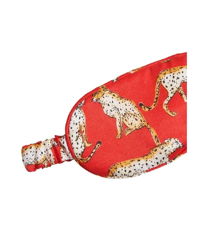 Shop Le Pow Pow Cheetah Mask & Scrunchy Set In Red
