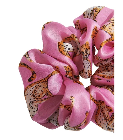 Shop Le Pow Pow Cheetah Mask & Scrunchy Set In Pink
