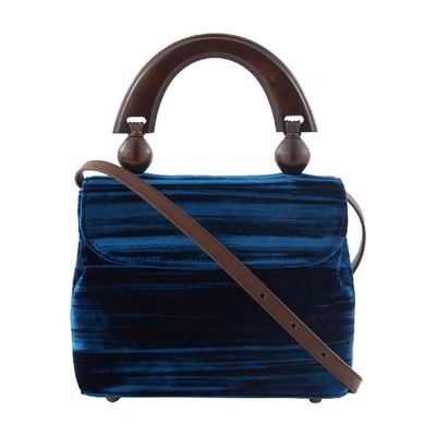 Shop By Far Mini Fiona Bag In Dark Blue