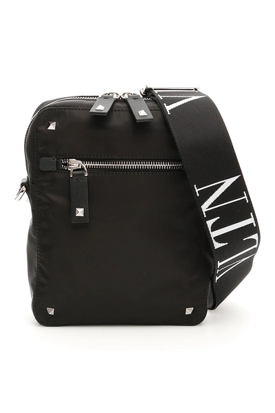 Shop Valentino Nylon Vltn Messenger Bag In Nero (black)