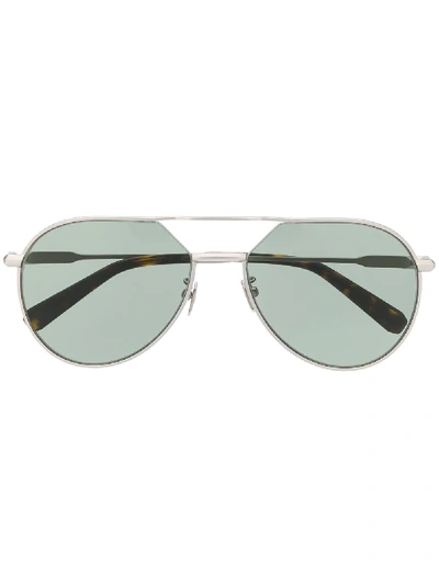 Shop Brioni Aviator-frame Sunglasses In Silver
