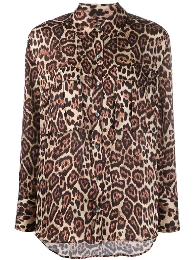 Shop Equipment Leopard-print Long-sleeve Shirt In Black