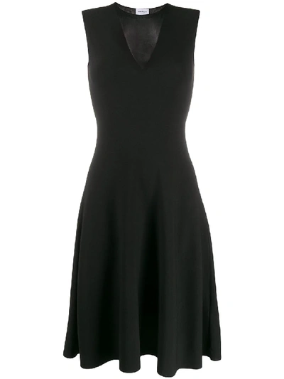Shop Ferragamo Sheer Detail Dress In Black