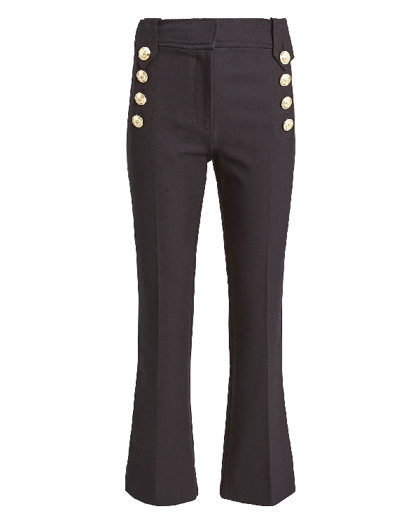 flare cropped trousers