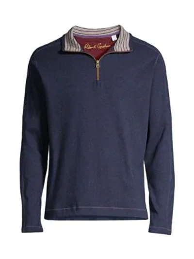 Shop Robert Graham Half-zip Sweater In Navy