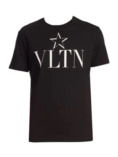 Shop Valentino Men's Logo Graphic T-shirt In Black