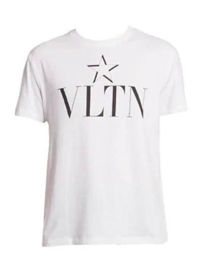 Shop Valentino Men's Logo Graphic T-shirt In White