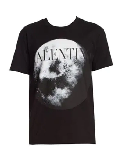 Shop Valentino Men's Moon Graphic Logo Tee In Black Moon