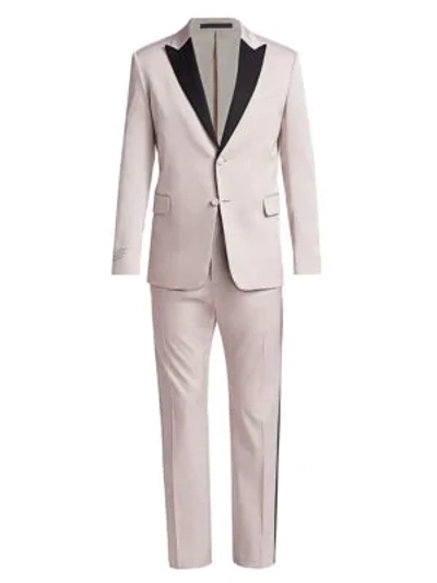 Shop Valentino Regular-fit Two-button Satin Lapel Evening Suit In Pink Black