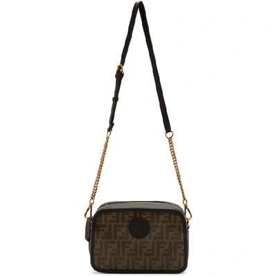 Shop Fendi Brown And Black Forever  Camera Case Bag In F14rt Black