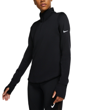 nike half zip black womens