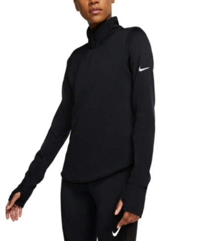 Shop Nike Women's Element Sphere Half-zip Running Top In Black/reflective Silver