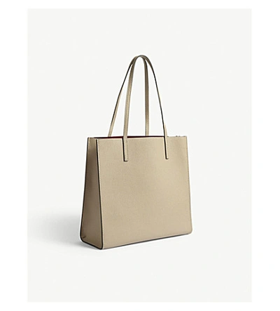 Shop Marc Jacobs The Grind Leather Tote In Light Slate