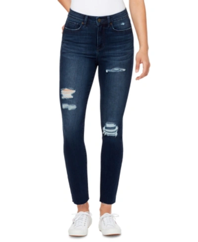 Shop William Rast Distressed High-rise Skinny Jeans In Twisted Berry