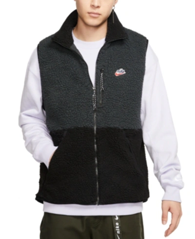 Shop Nike Men's Sportswear Colorblocked Fleece Vest In Offnor/bla