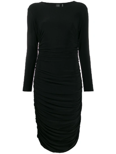 Shop Norma Kamali Shirred Dress In Black