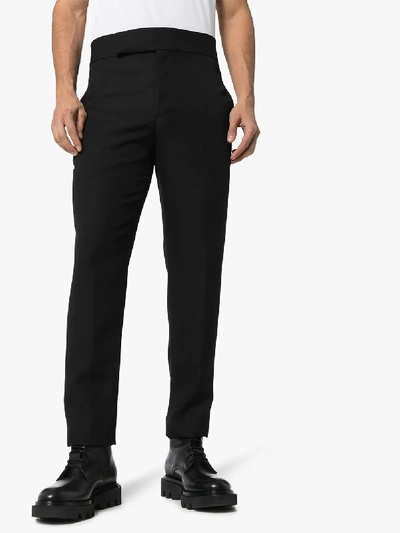 Shop Haider Ackermann Miles Straight Leg Wool Trousers In Black