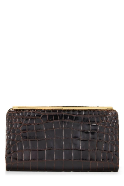 Pre-owned Gucci Brown Crocodile Clutch