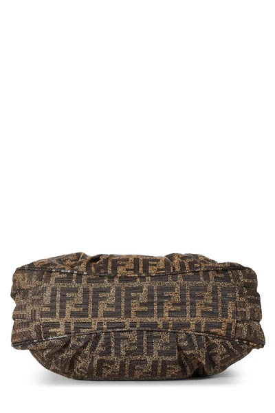 Pre-owned Fendi Gold Zucca Canvas Mia Small