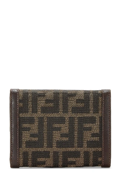 Pre-owned Fendi Brown Zucca Canvas Compact Wallet