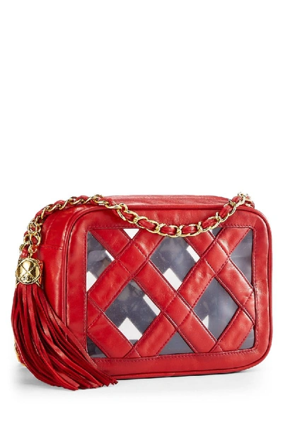 Pre-owned Chanel Red Quilted Vinyl Camera Bag