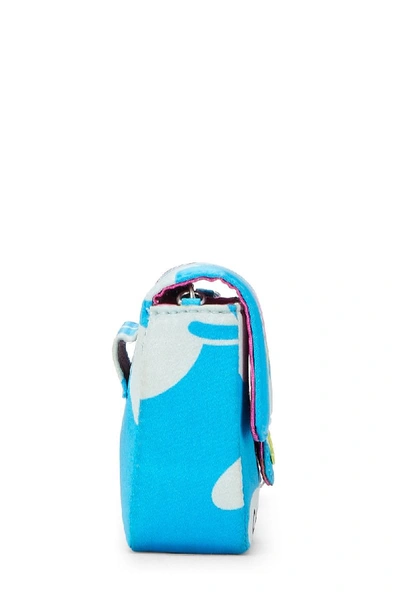 Pre-owned Chanel Blue & Multicolor Satin Belt Bag Mini