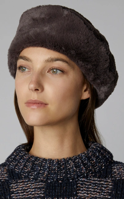 Shop Eugenia Kim Mishka Faux-fur Hat In Dark Grey