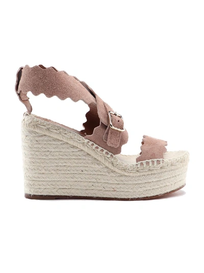 Shop Chloé Lauren Wedge In Maple Pink