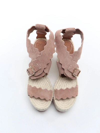 Shop Chloé Lauren Wedge In Maple Pink