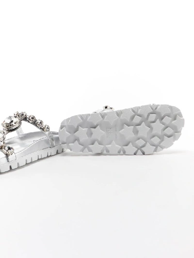 Shop Miu Miu Sandal Metal In Argento