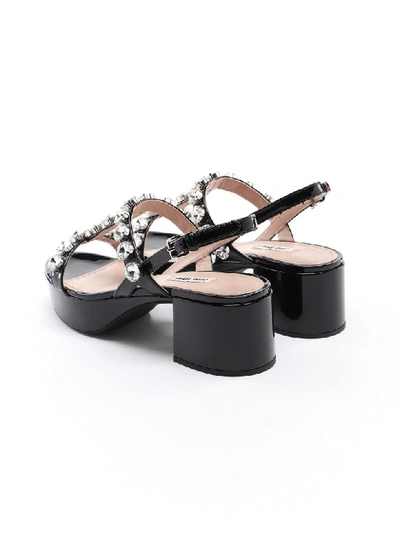 Shop Miu Miu Sandal Patent In Nero