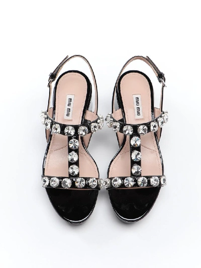 Shop Miu Miu Sandal Patent In Nero