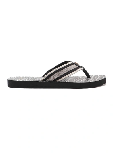 Shop Tory Burch Gemini Link Thin Flip Flop In Black/gemini Link