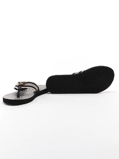 Shop Tory Burch Gemini Link Thin Flip Flop In Black/gemini Link