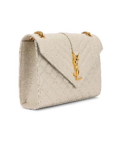 Shop Saint Laurent Medium Monogramme Satchel Bag In Crema Soft