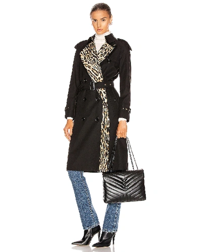 Saint Laurent Medium Supple Monogramme Loulou Chain Bag In Black & Black
