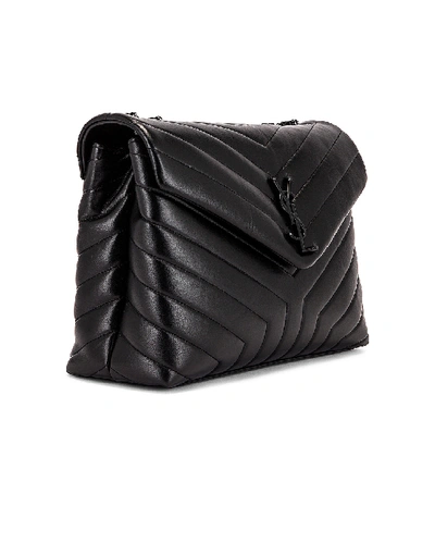 Saint Laurent Medium Supple Monogramme Loulou Chain Bag In Black & Black