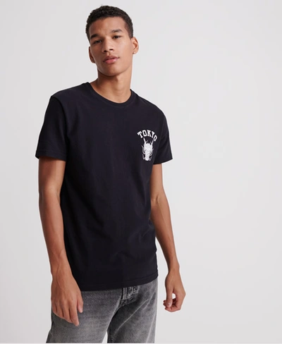 Shop Superdry Urban Varsity Tokyo T-shirt In Black