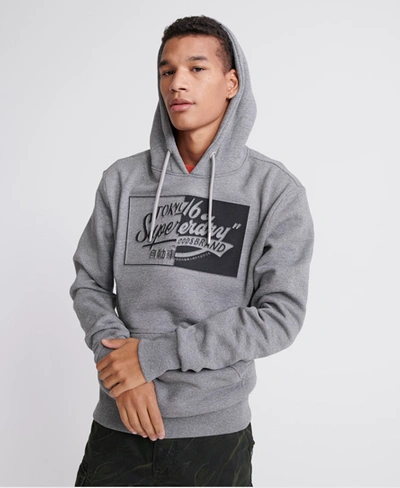 Shop Superdry Brand Language Hoodie In Light Grey