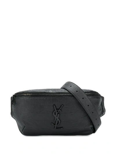 Shop Saint Laurent Ysl Belt Bag In Black