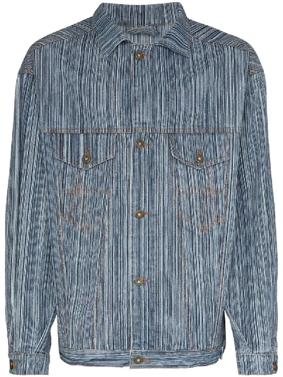 Shop Ahluwalia Studio Signature Denim Jacket In Blue