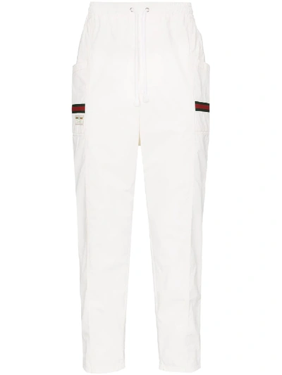 Shop Gucci Web Stripe-trim Track Pants In White