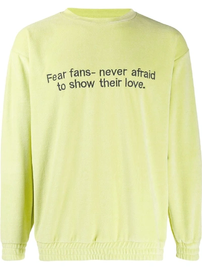 Paura Long Sleeve Slogan Sweater In Green