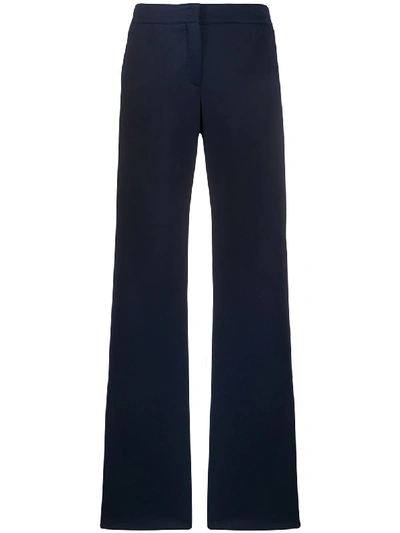 Shop Akris Punto Side Stripe Wide-leg Trousers In Blue