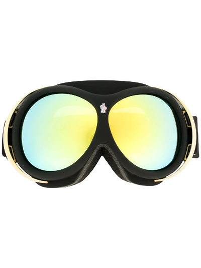 Shop Moncler Mirrored Goggles In Black
