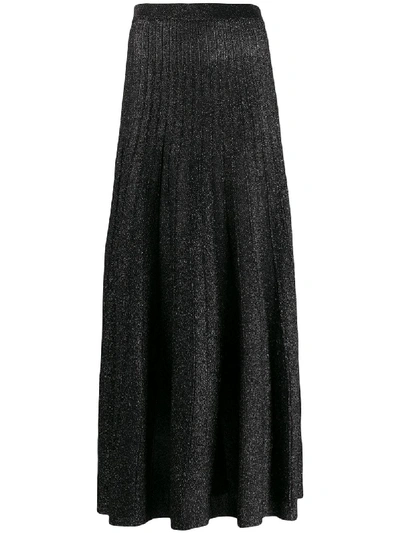 Shop Joseph Glitter Effect Pleated Skirt In Black