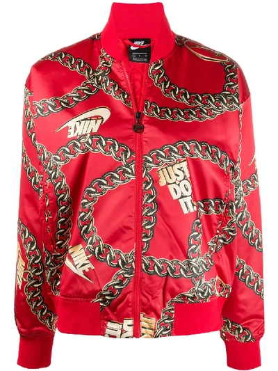 Shop Nike Icon Clash Bomber Jacket In Red