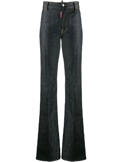 Shop Dsquared2 High-waisted Bootcut Jeans In Blue